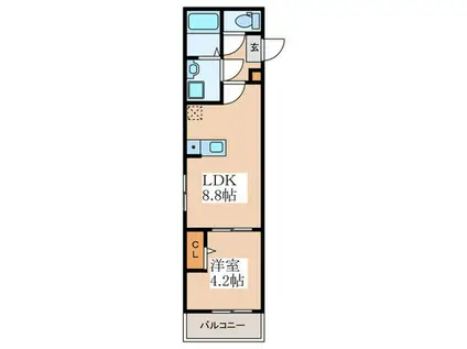 BESTSTAGE羽村市五ノ神4丁目1(1LDK/1階)の間取り写真