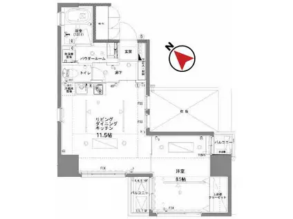 ザタクトヨコハマ(1LDK/10階)の間取り写真