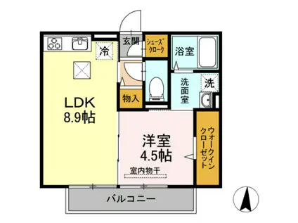 スプランドゥール(1LDK/1階)の間取り写真
