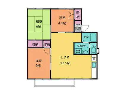 メゾンファミール(3LDK/2階)の間取り写真