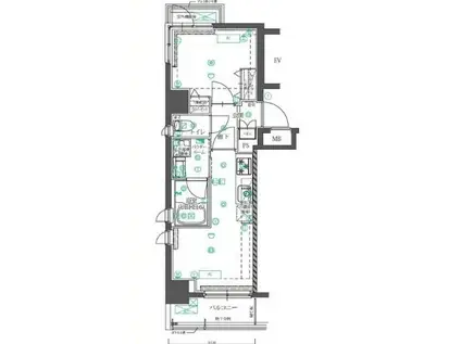 ALTERNA錦糸町 旧トラディス江東橋(1DK/6階)の間取り写真