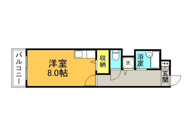 フレグランス日高II(1K/3階)の間取り写真