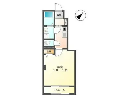 レガーロ(1K/1階)の間取り写真