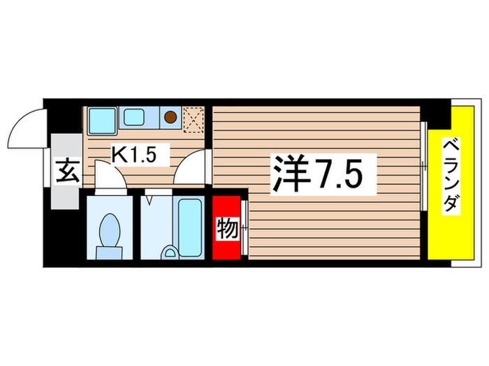 セントラルハイツ カシノ(1K/3階)の間取り写真