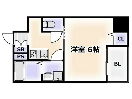 エスリード難波ステーションゲートサウステラス(1K/4階)の間取り写真