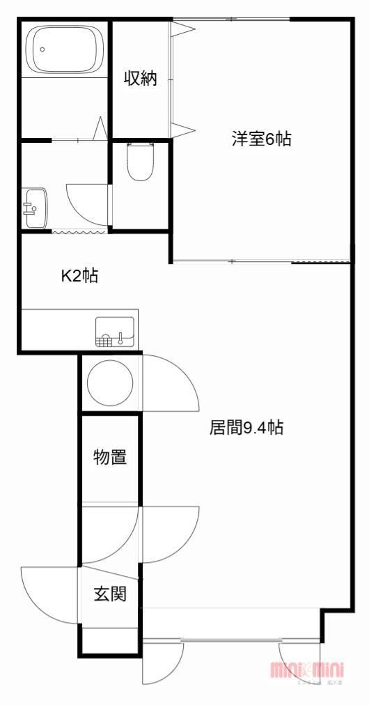 プレズィール豊岡A(1LDK/1階)の間取り写真