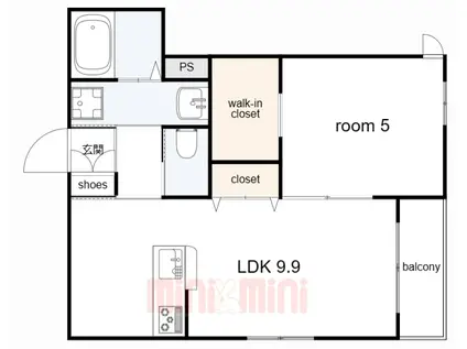 メゾン ド コリーヌ 平野(1LDK/4階)の間取り写真