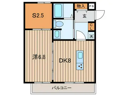 グレース高田(1SDK/3階)の間取り写真
