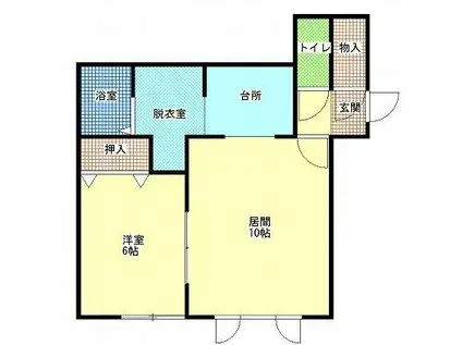 JR石北本線 南永山駅 徒歩40分 2階建 築24年(1LDK/1階)の間取り写真
