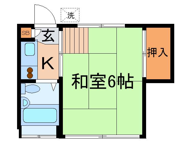 コーポ富紀(1K/2階)の間取り写真