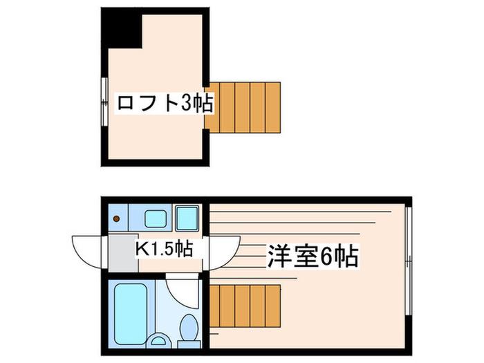 インスパイアートII(1K/1階)の間取り写真
