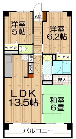 モンドミール和光(3LDK/4階)の間取り写真