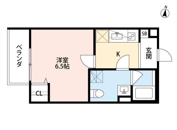 T.A北野田Ⅱ(1K/1階)の間取り写真