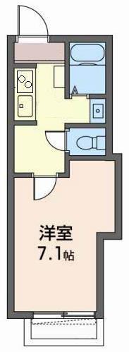 ドミール甲子園(1K/1階)の間取り写真