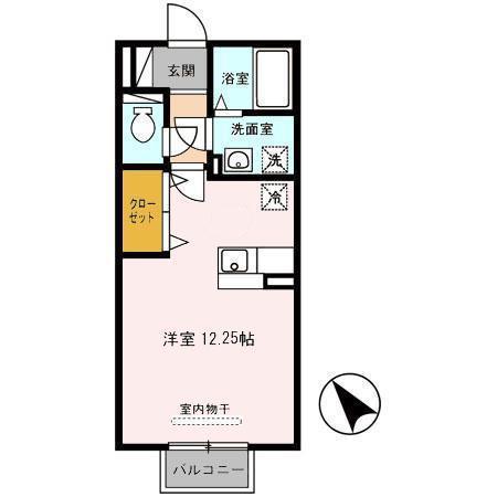 クレール桜町(ワンルーム/1階)の間取り写真