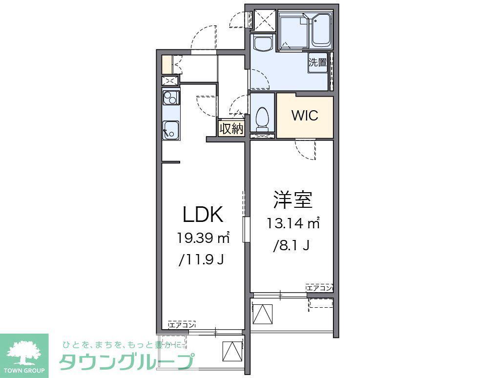 クレイノKOEMONふじ(1LDK/3階)の間取り写真