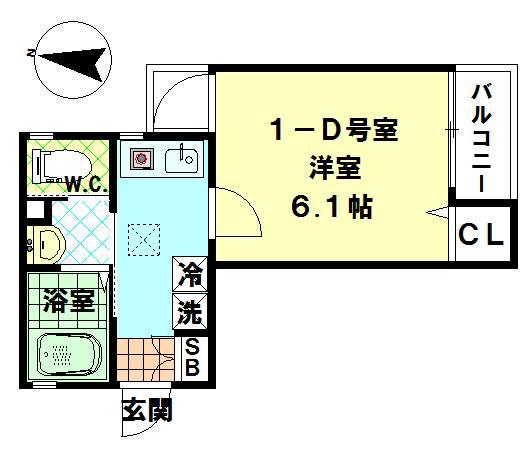 YS.VILLAGE(1K/1階)の間取り写真