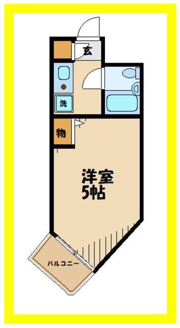 DOM二子新地(ワンルーム/1階)の間取り写真