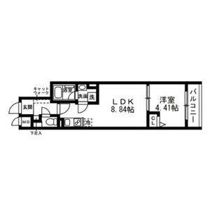 SOLASIA RESIDENCE 武蔵小山(1LDK/2階)の間取り写真