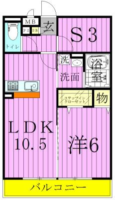 ラ カンパネラA(1SLDK/3階)の間取り写真