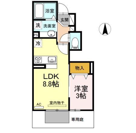 BONNE MAISON(1LDK/1階)の間取り写真
