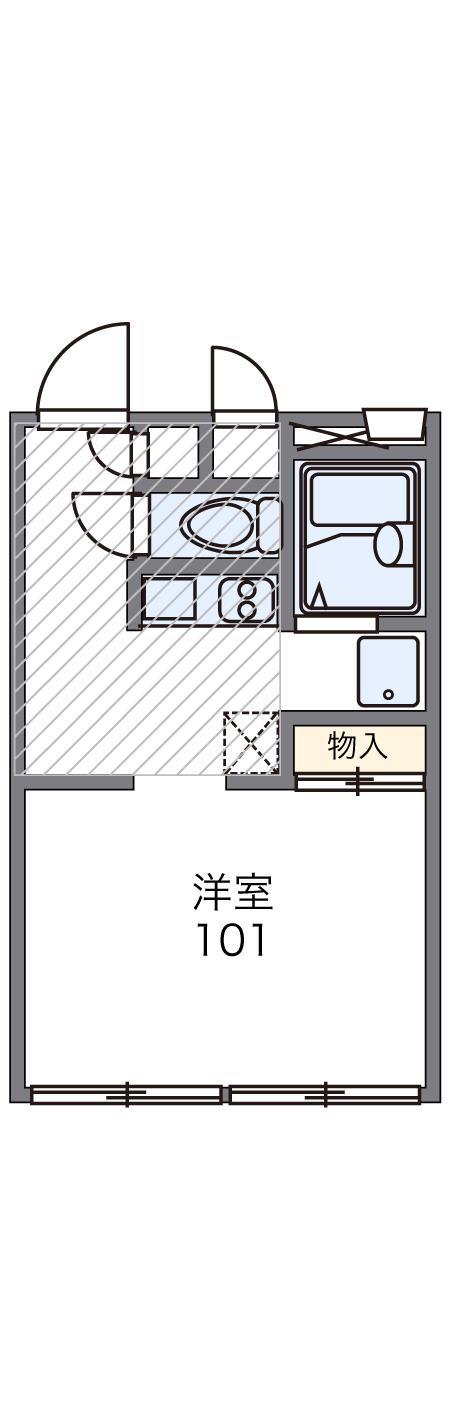 レオパレスPREFERENTE(1K/2階)の間取り写真