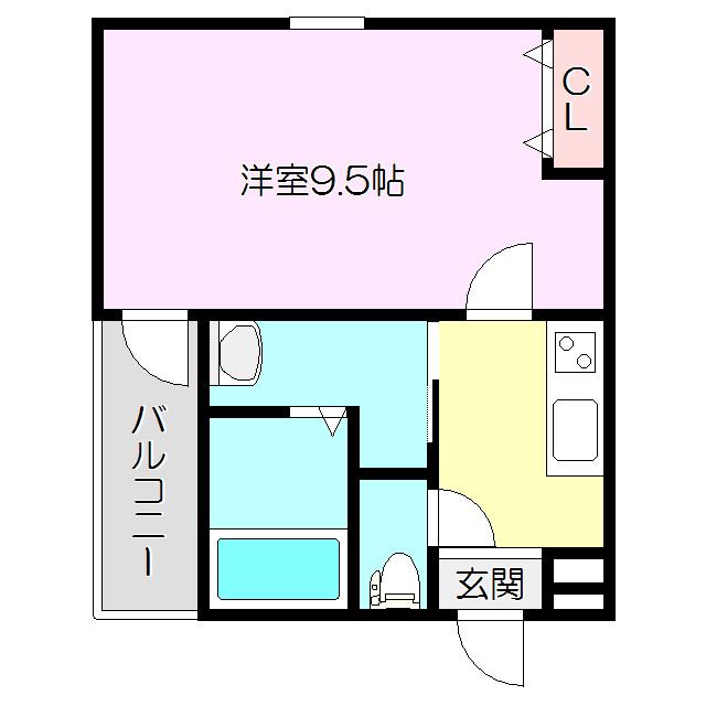 フジパレス豊里Ⅵ番館(1K/1階)の間取り写真