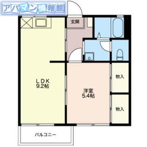 サンハイム(1LDK/2階)の間取り写真