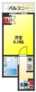 新大阪パート1(1K/6階)の間取り写真