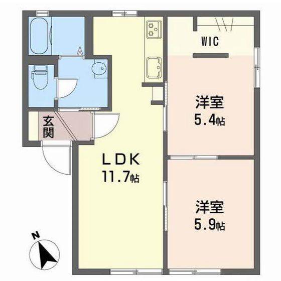 ルミエール(2LDK/1階)の間取り写真