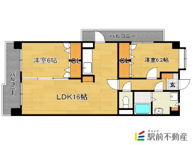サンライトキャッスル(2LDK/7階)の間取り写真