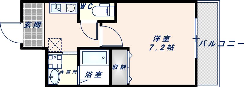 フジパレス今津中III番館(1K/2階)の間取り写真