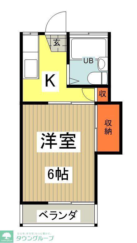 エクセレント内田(1K/1階)の間取り写真