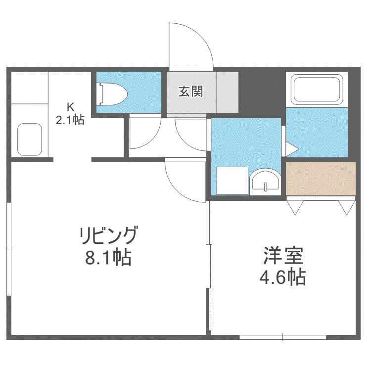 ボナールカノンN43(1LDK/4階)の間取り写真