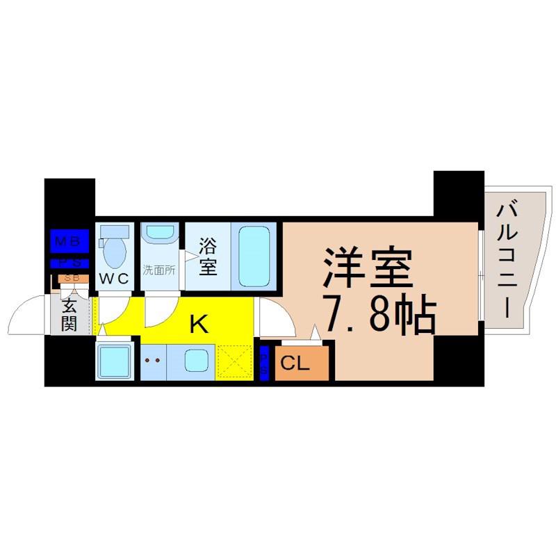 ロイヤルピジョンライズ(1K/4階)の間取り写真