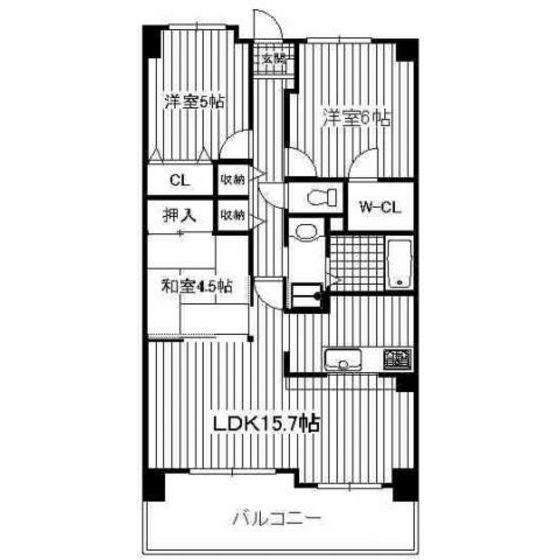 オーデブラン博多南(3LDK/5階)の間取り写真
