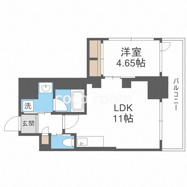 プレジオ恵美須(1LDK/3階)の間取り写真