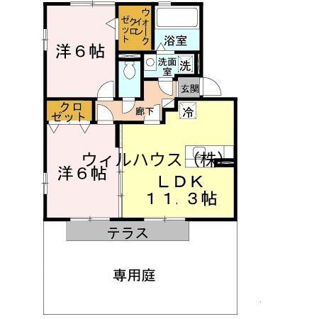 サンフィールドⅠ(2LDK/1階)の間取り写真
