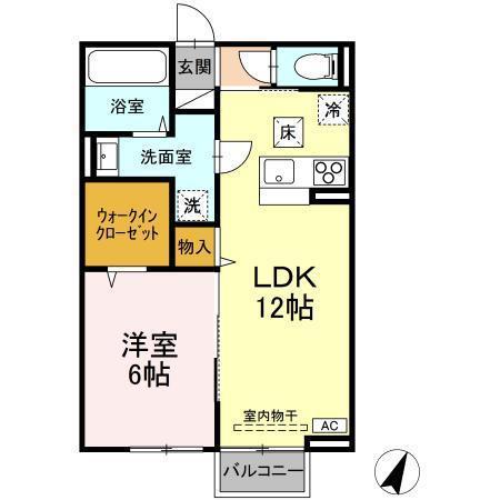 トリシアY(1LDK/2階)の間取り写真