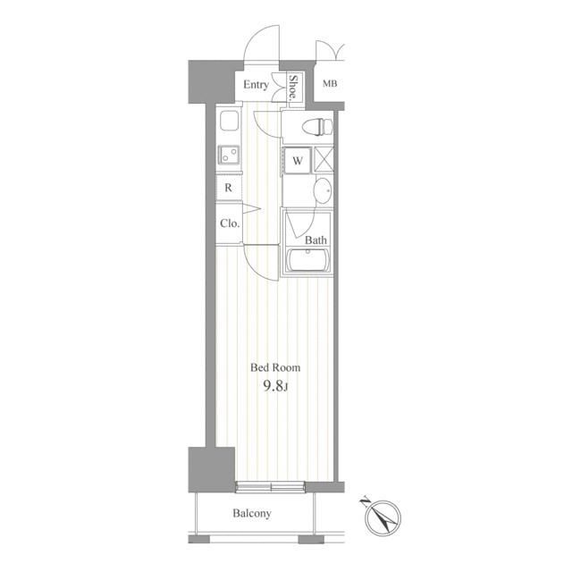 ジョイシティ蔵前(1K/4階)の間取り写真