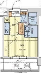 セオリー夕陽丘DOOR(1K/4階)の間取り写真