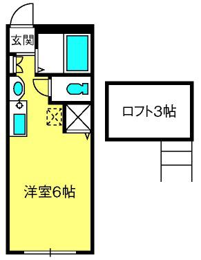 ソフィア(ワンルーム/1階)の間取り写真