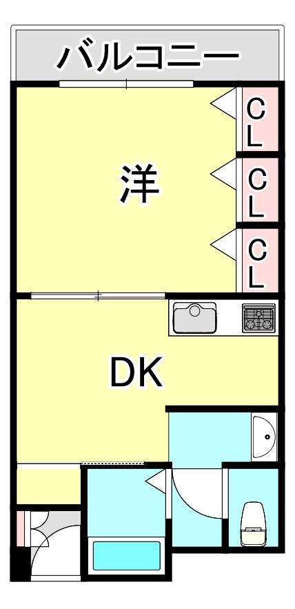 第1大森マンション(1DK/2階)の間取り写真