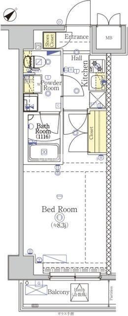 SHOKEN RESIDENCE八王子(1K/10階)の間取り写真