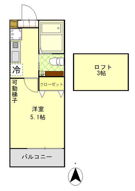 リリアーナ(1K/2階)の間取り写真
