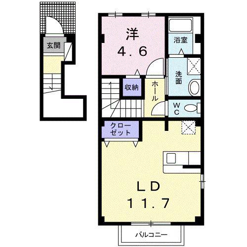 キャトル・キャトル(1LDK/2階)の間取り写真
