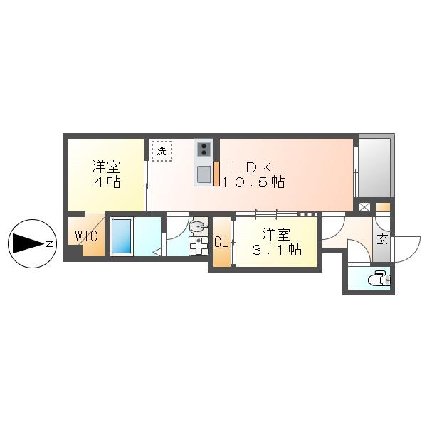 REGALEST桜山(2LDK/3階)の間取り写真