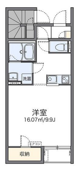 レオネクストグリーンパレス住岡(ワンルーム/1階)の間取り写真