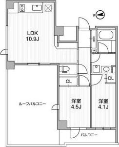 LIGHTHOUSE中馬込(2LDK/4階)の間取り写真
