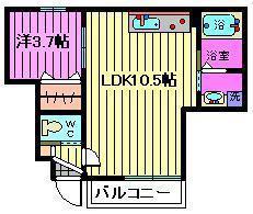 フェリーチェII(1LDK/1階)の間取り写真